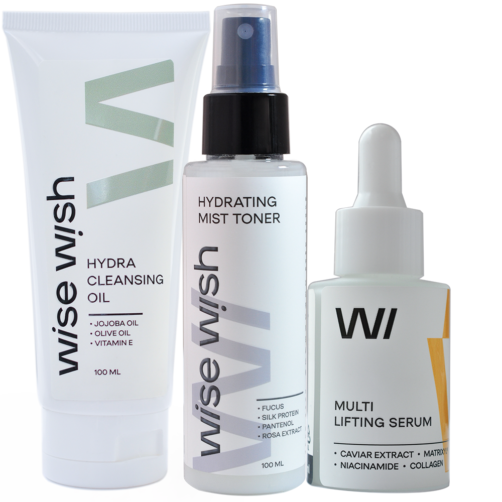 Набір доглядової косметики для обличчя, для тьмяної дряблої шкіри з ліфтинг ефектом